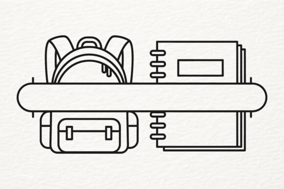Backpack Notebook Banner SVG for Crafts & Graphics