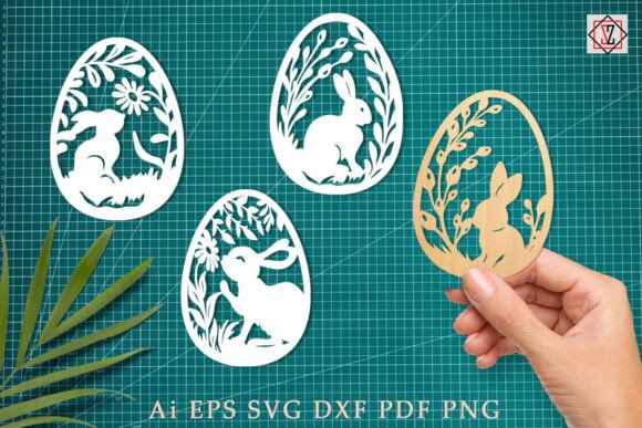 Easter Bunny Papercut SVG: Crafts & Graphics