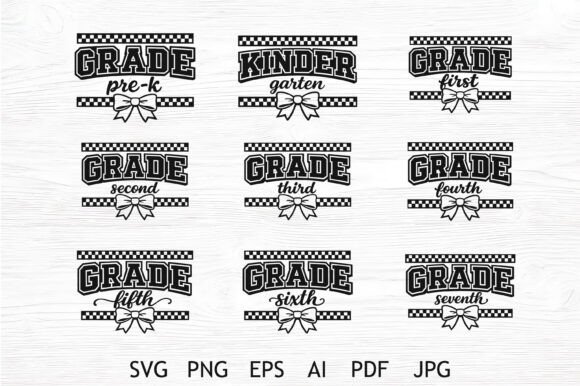 Grade Level School Bow SVG Bundle: Crafts & Graphics