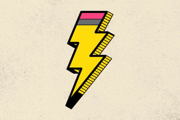 Pencil Lightning Bolt SVG: Graphics for Crafts