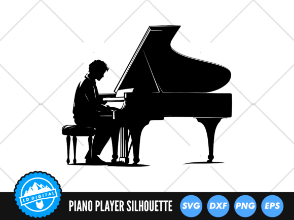 Piano Player SVG: Elegant Graphics for Crafts