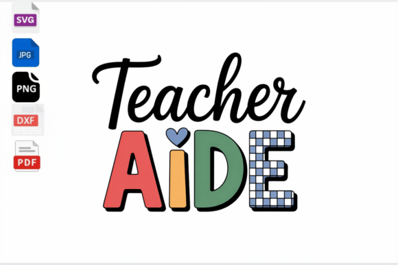 Retro Teacher Aide Graphics for Crafts