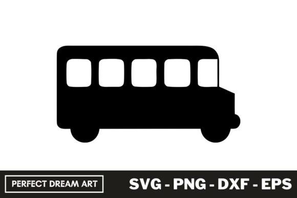School Buses Silhouette Cutting File: Graphics for Crafts