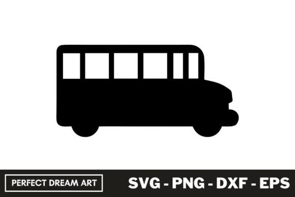 School Buses Silhouette SVG: Graphics for Crafts