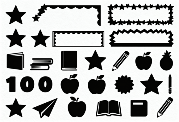 School Icons SVG: Crafts & Graphics