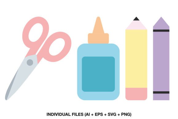 School Supplies Clipart: Graphics for Crafts
